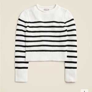 J crew Heritage cotton Rollneck black and white stripe sweater
